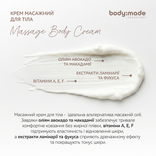Крем масажний для тіла BodyMade 200 мл  4823109414402 фото